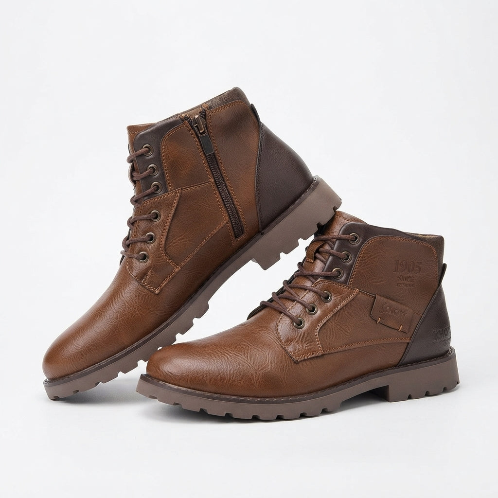 Botas de Cuero con Cordones para Hombre