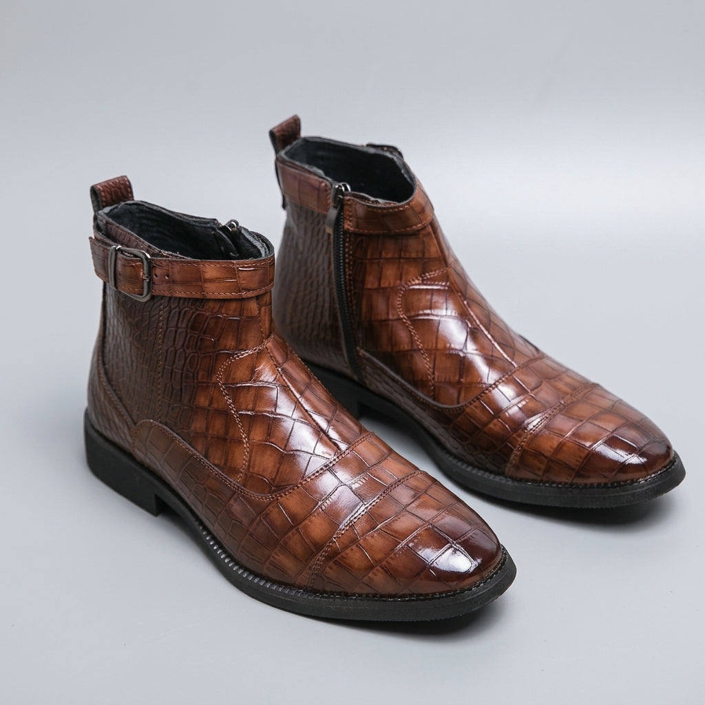 Botas de Cuero con Hebilla para Hombre