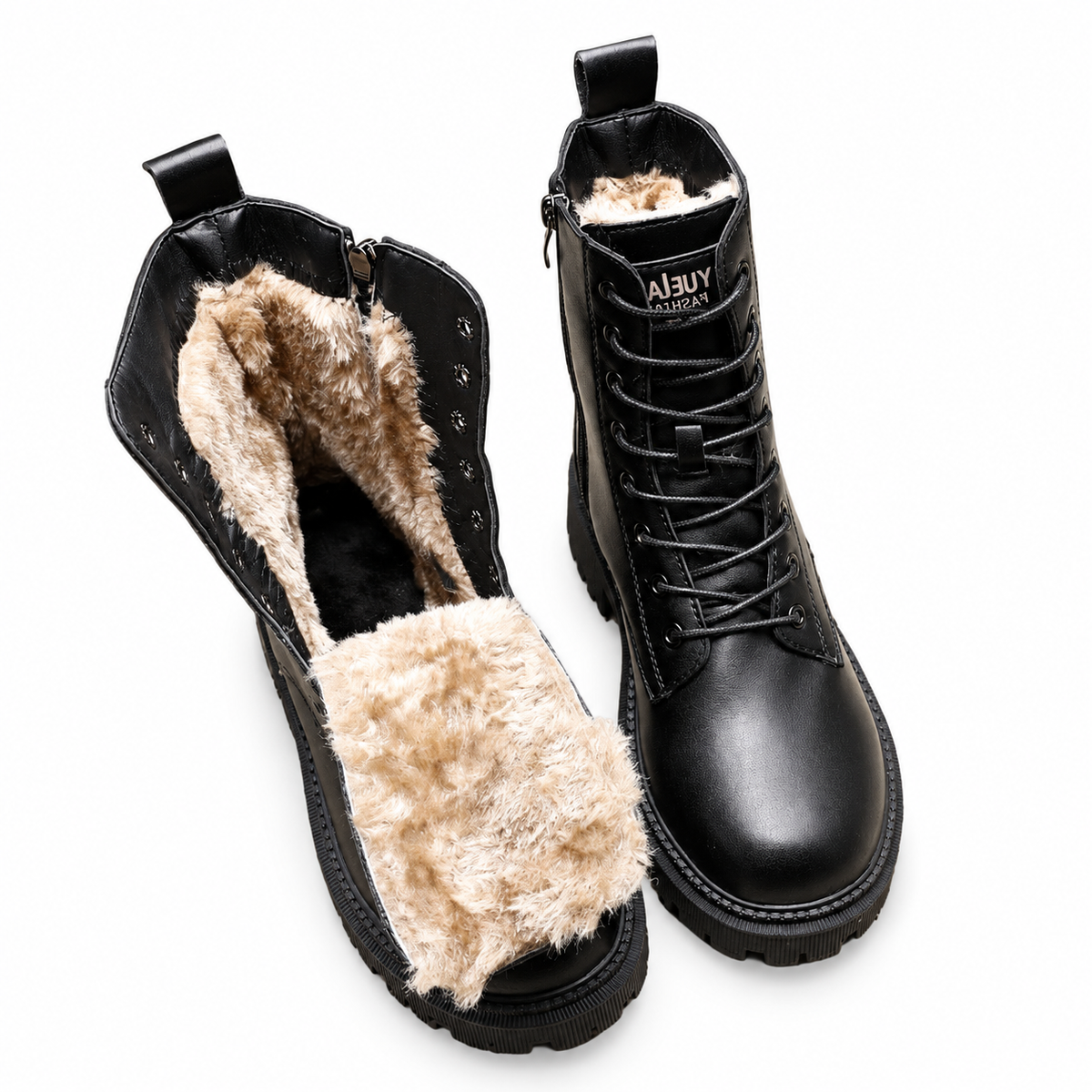 Botas de combate con cordones para mujer