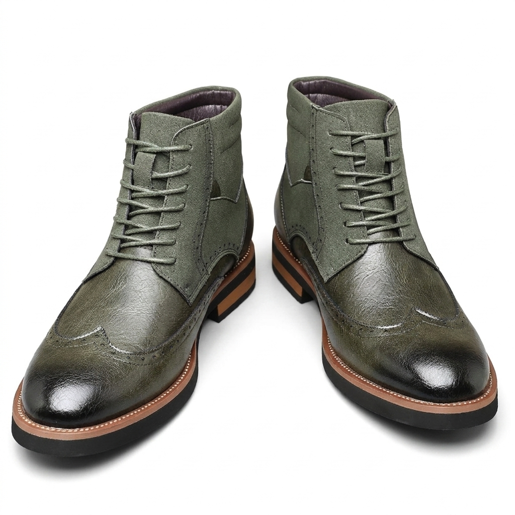 Botas de Cuero para Hombre con Punta de Ala