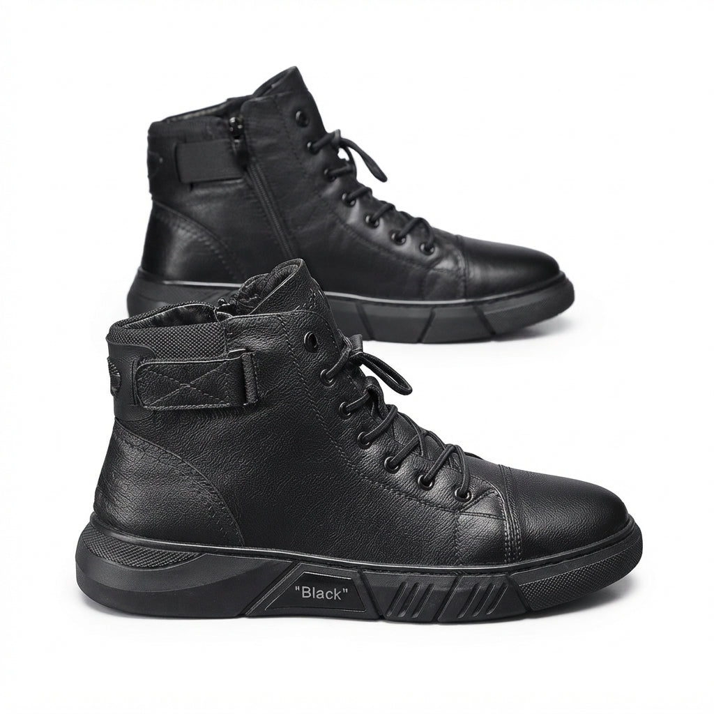Botas de Cuero de Tobillo Relajadas para Hombre