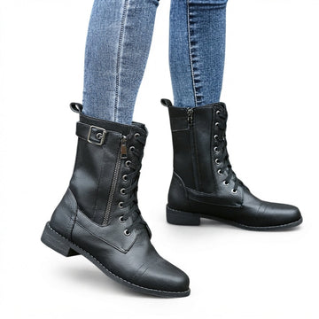 Botas de Biker Ortopédicas de Cordones para Mujeres