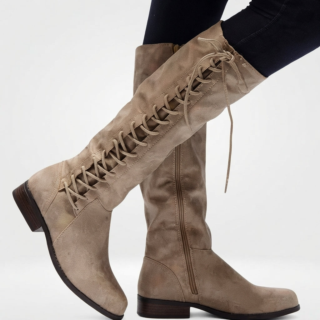 Botas Elegantes de Cuero Sintético hasta la Rodilla para Mujer