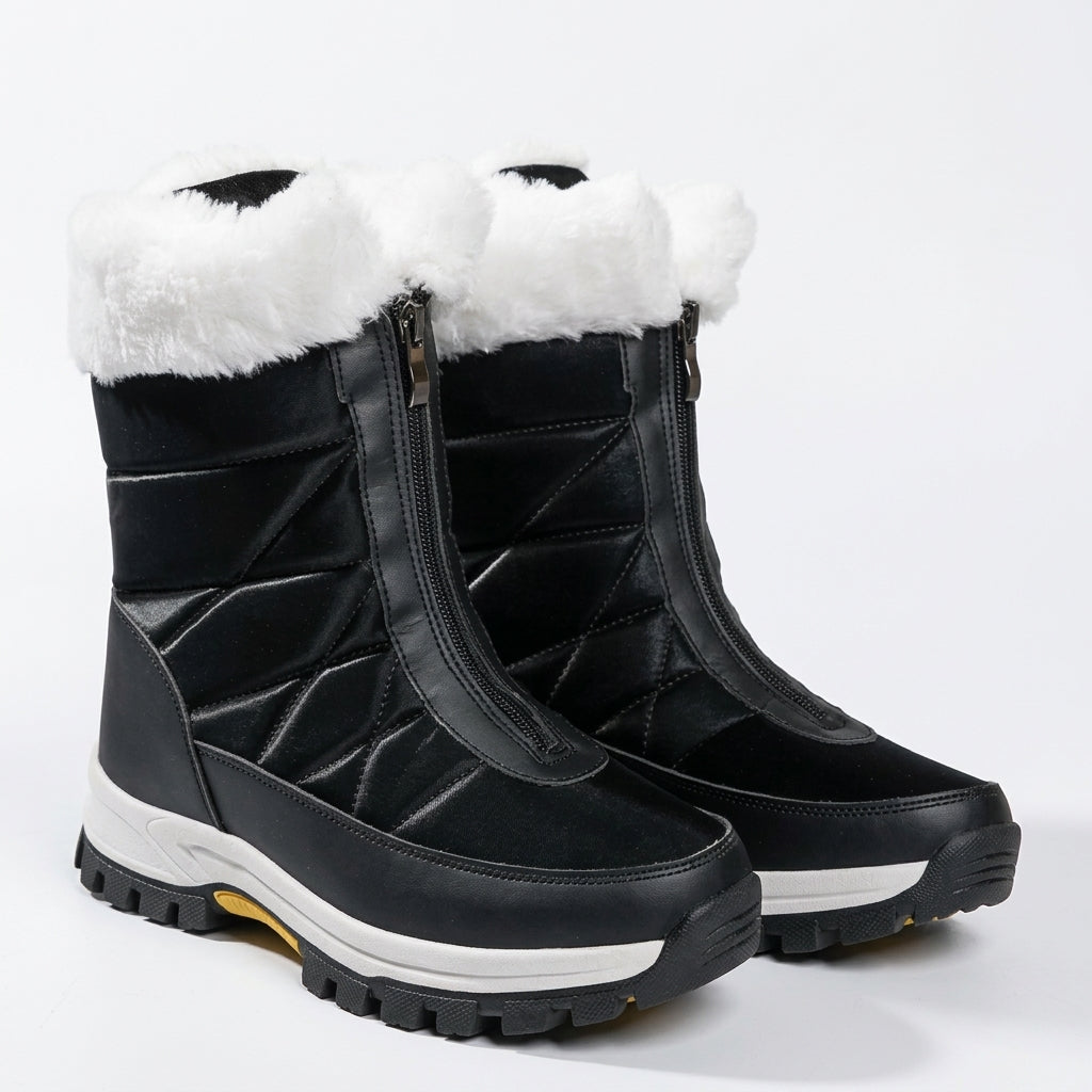 Botas de Tobillo con Puño de Piel Sintética para Mujer