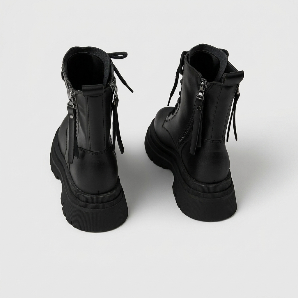 Botas de Tobillo de Plataforma de Combate para Mujeres