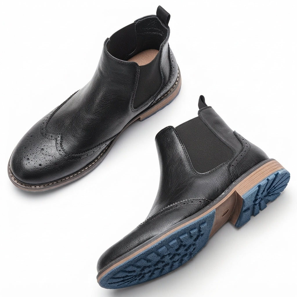 Botas Chelsea Brogue Pulidas para Hombre