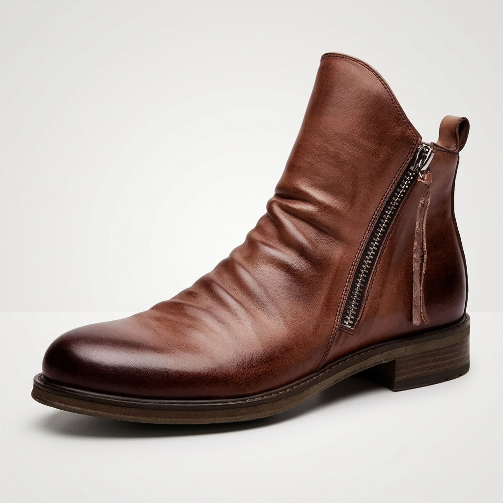Botas de Cuero para Hombre con Caída en el Tobillo