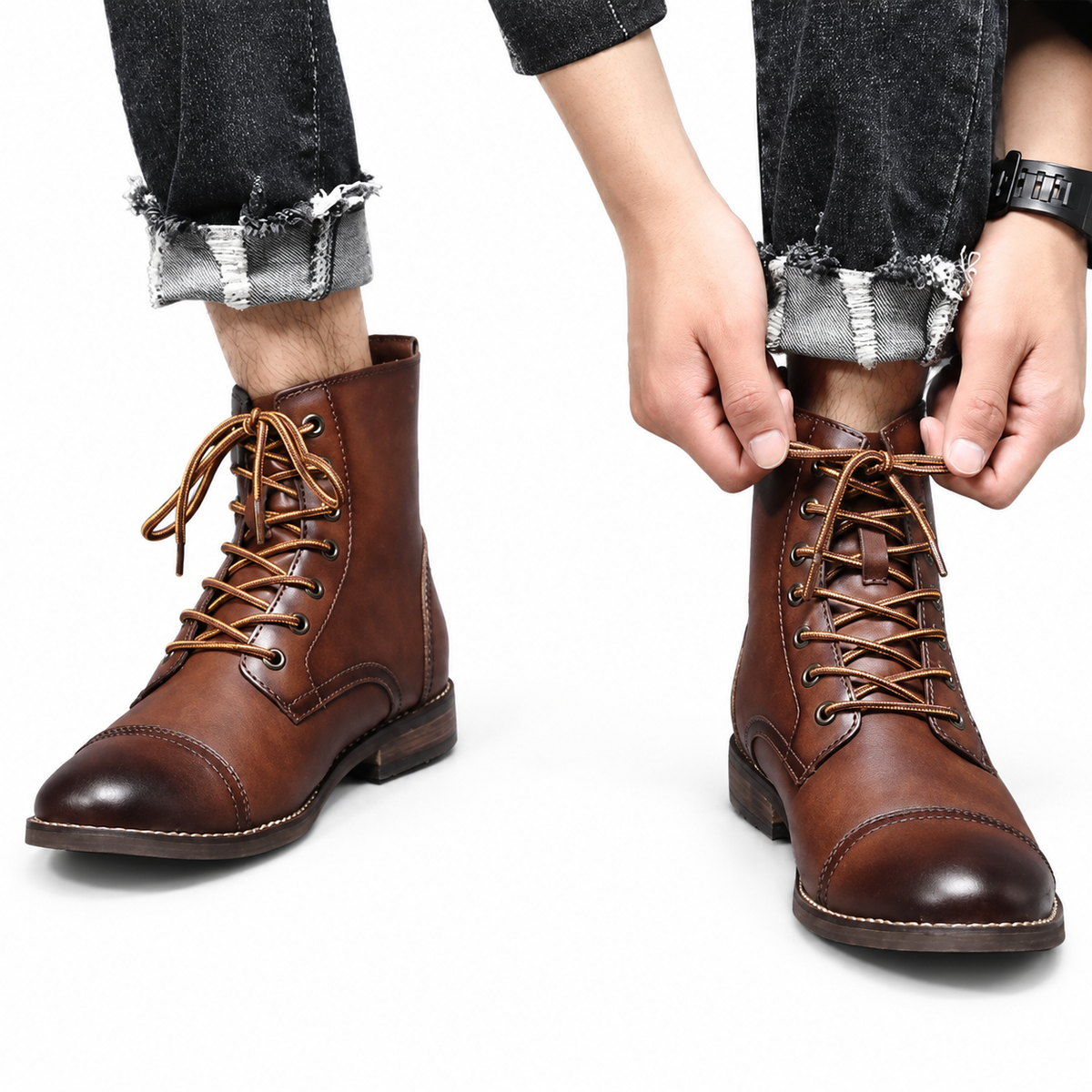 Botas de Cuero Vintage para Hombre