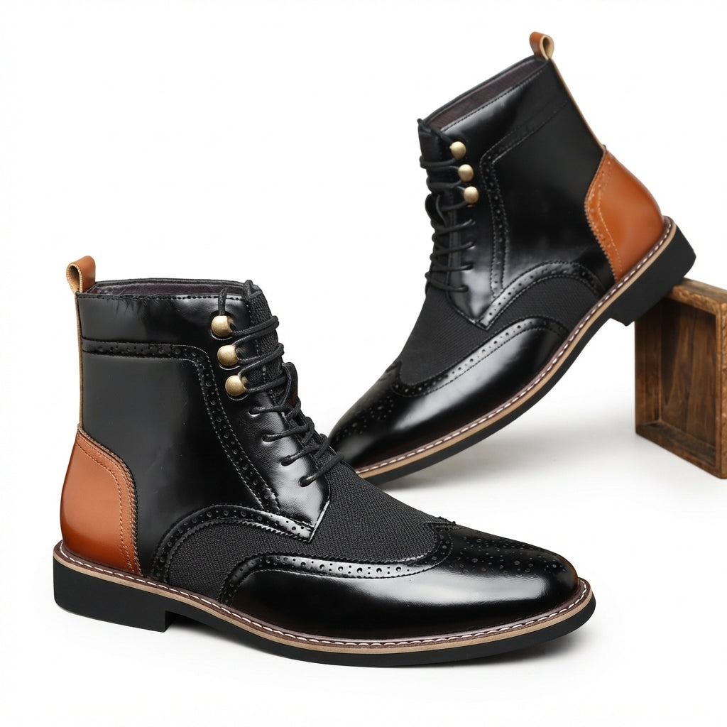 Botas de Cuero Brogue para Hombre