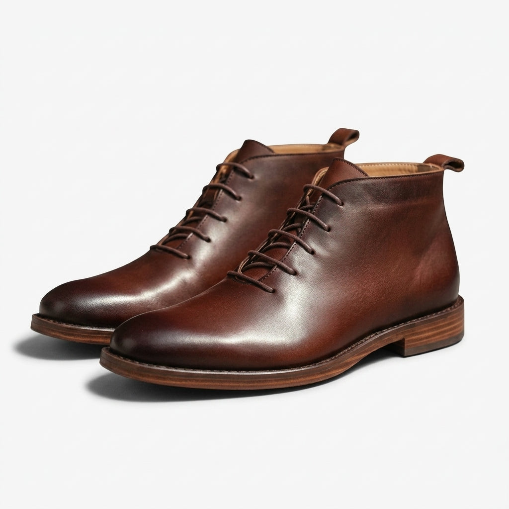 Botas de Cuero para Hombre con Cordones hasta el Tobillo