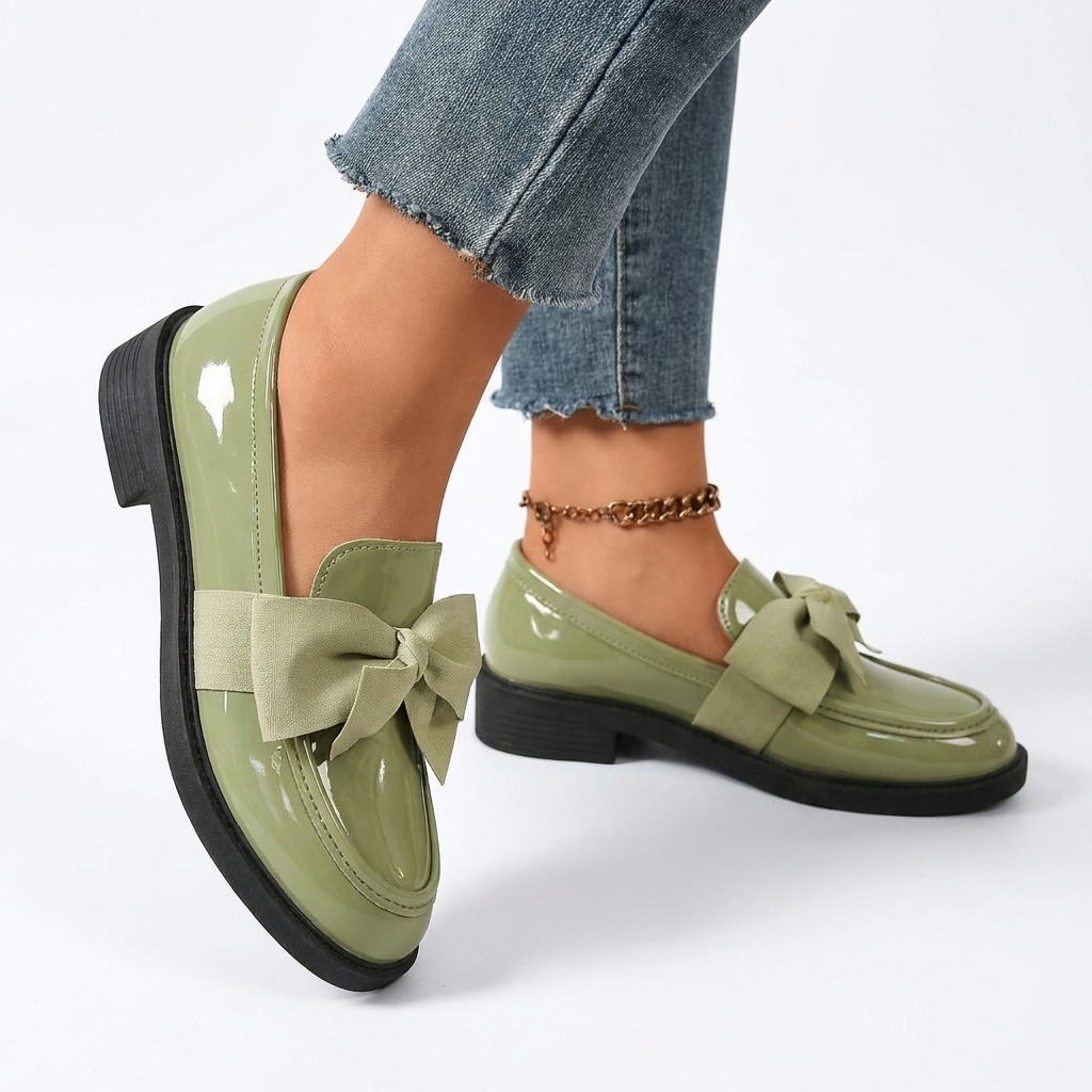 Mocasines Brillantes con Lazo para Mujeres