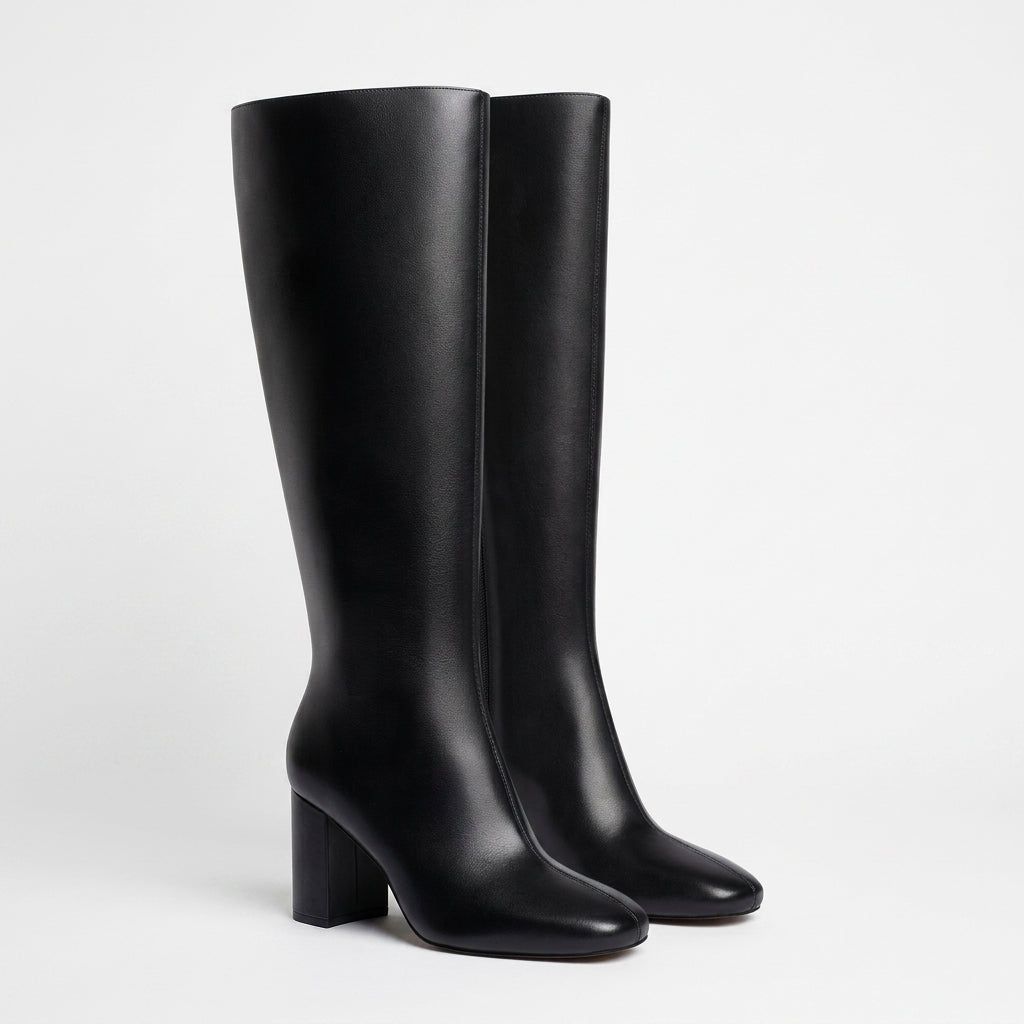 Botas de Cuero de Tacón Alto hasta la Rodilla para Mujeres