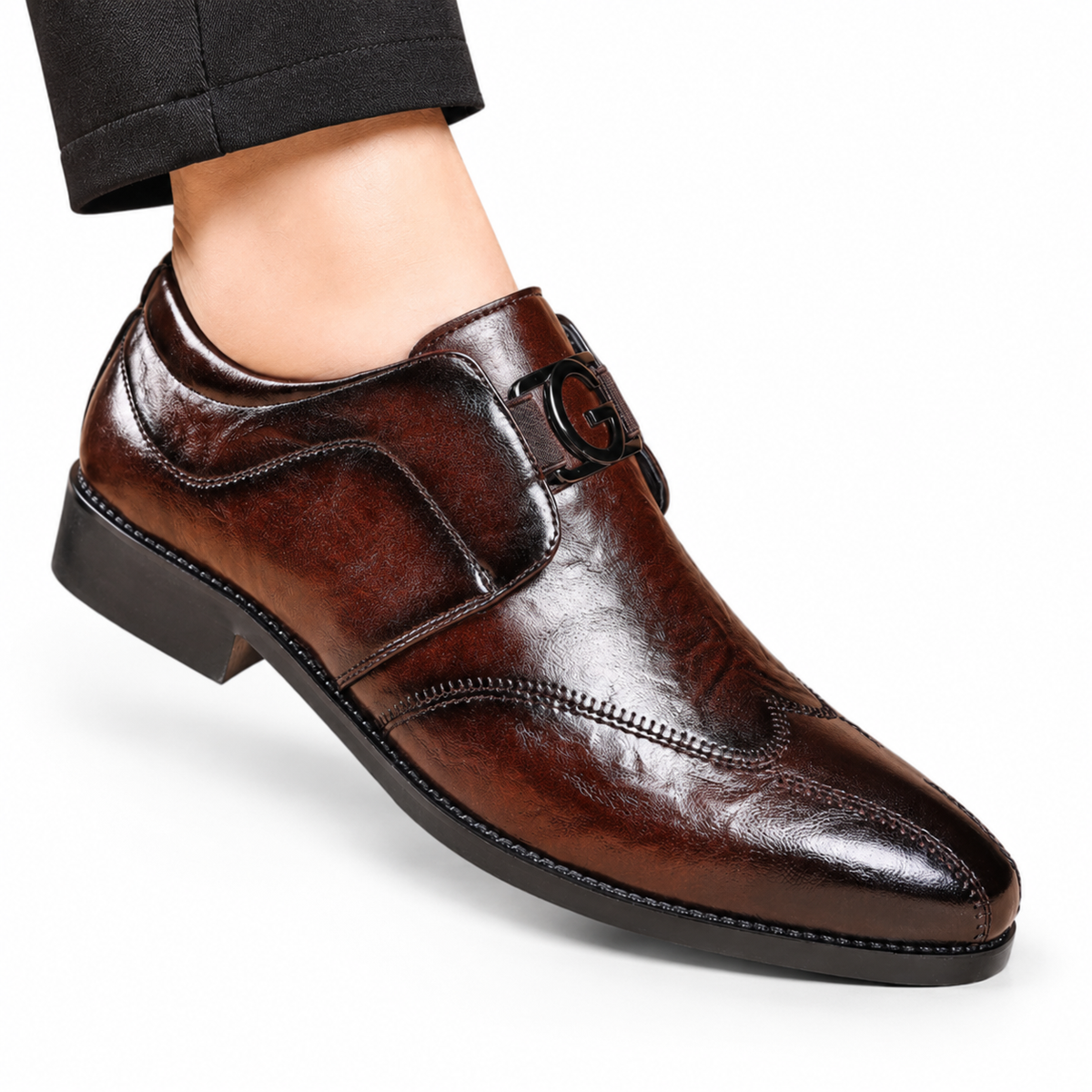Mocasines de Cuero con Punta Afilada para Hombre
