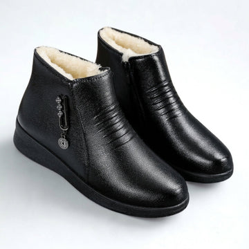 Botas de Tobillo con Forro de Shearling y Cierre Lateral