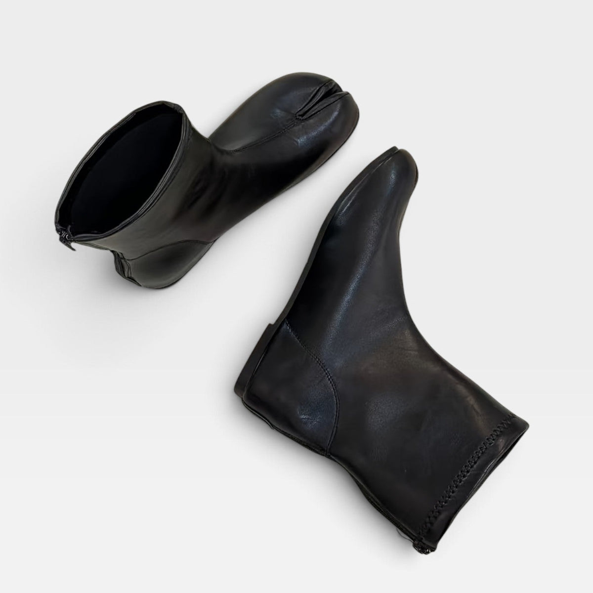 Botas de Cuero Genuino para Mujer con Punta Dividida