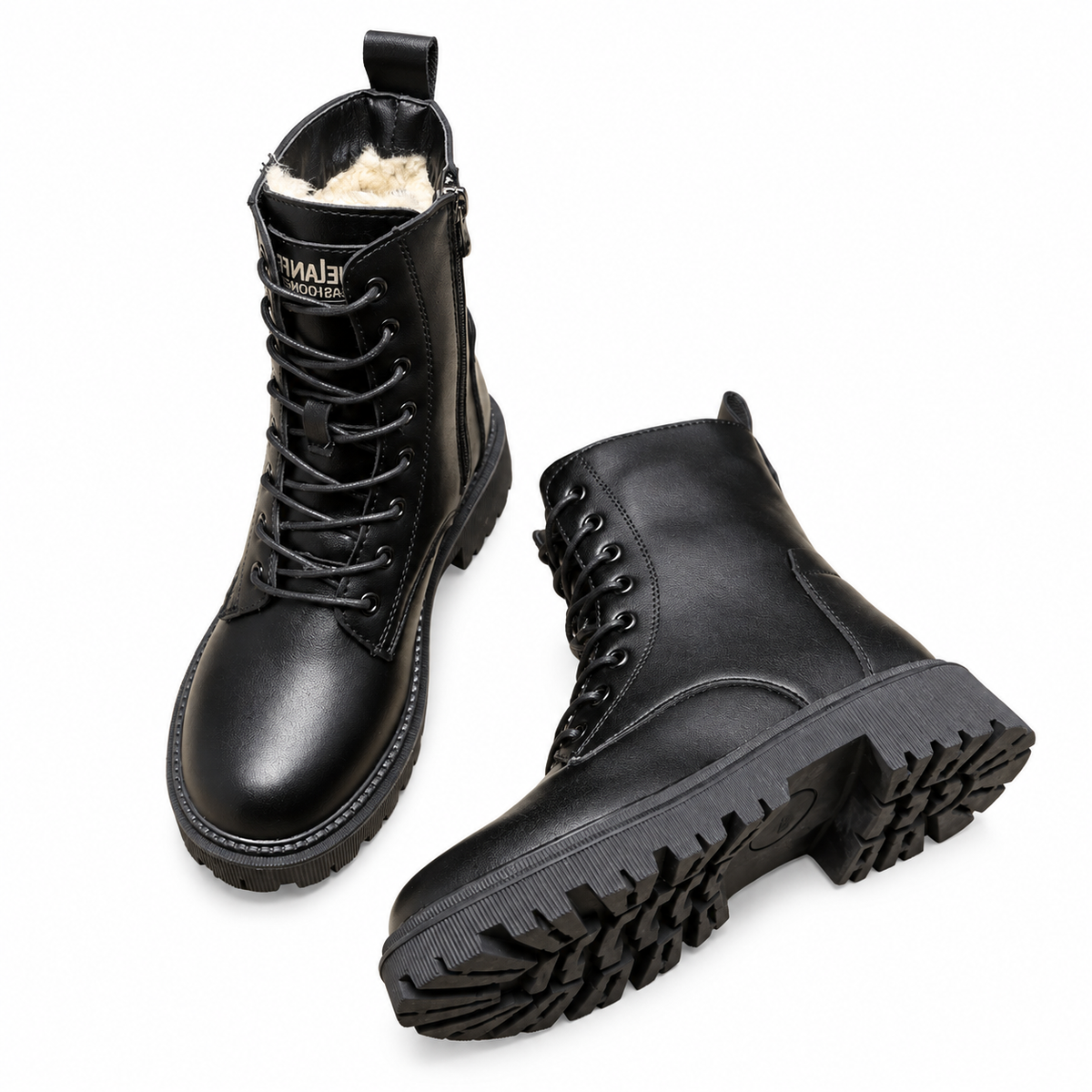 Botas de combate con cordones para mujer