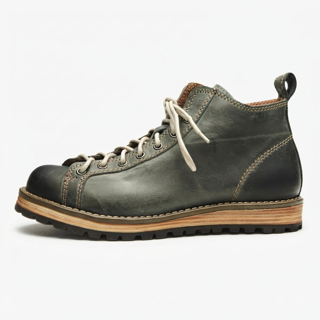 Botas de Combate de Cuero Rústico para Hombre