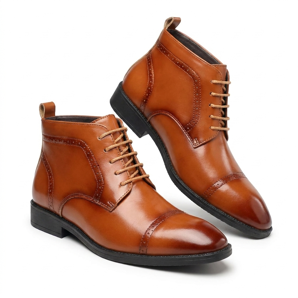 Botas de Cuero para Hombre con Punta Cap