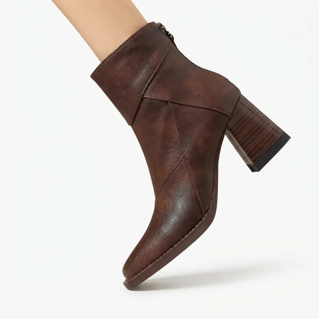 Botas de Tobillo Elegantes con Tacón para Mujeres