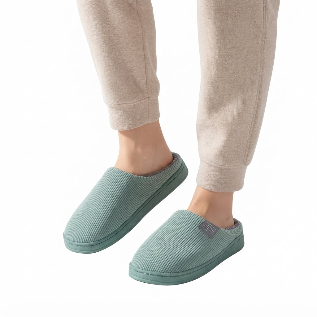 Zapatillas de Casa Acogedoras con Rayas para Mujeres