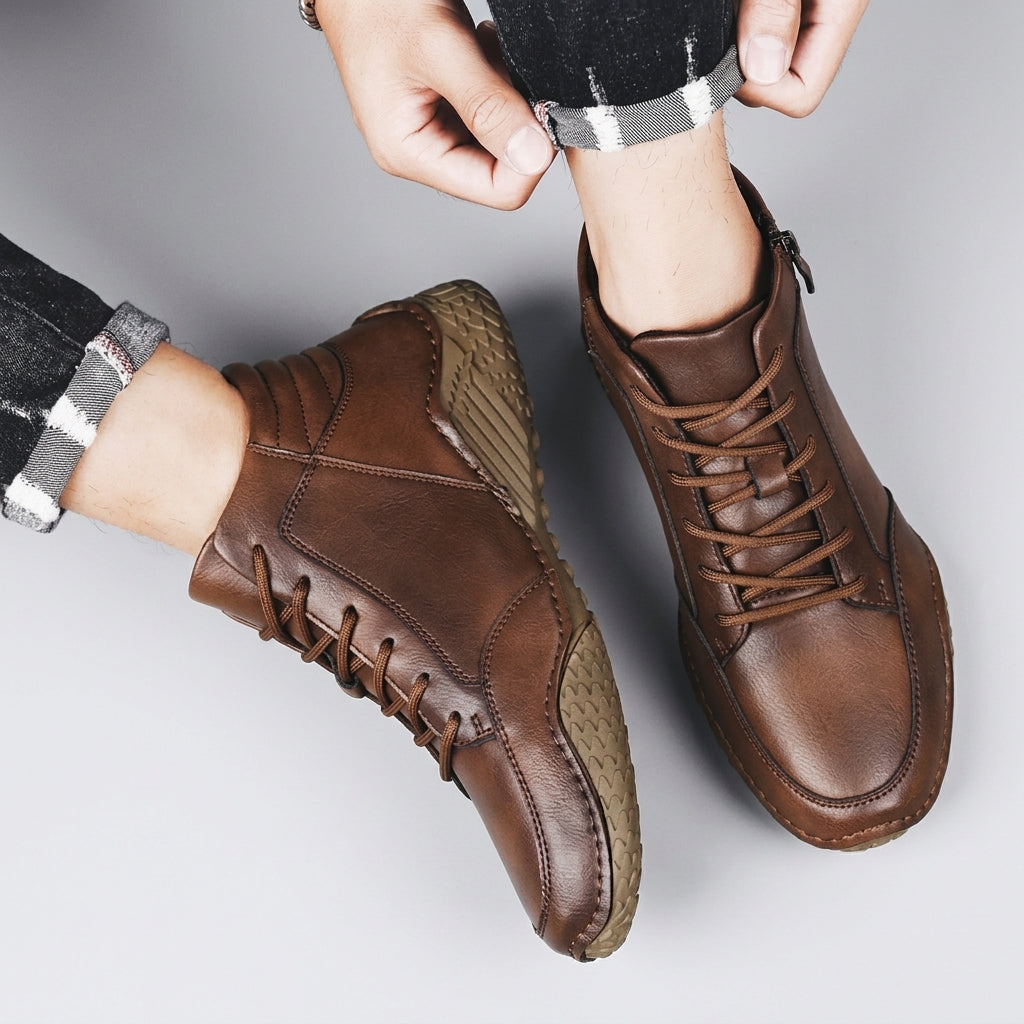 Botas de Cuero con Cordones para Hombre