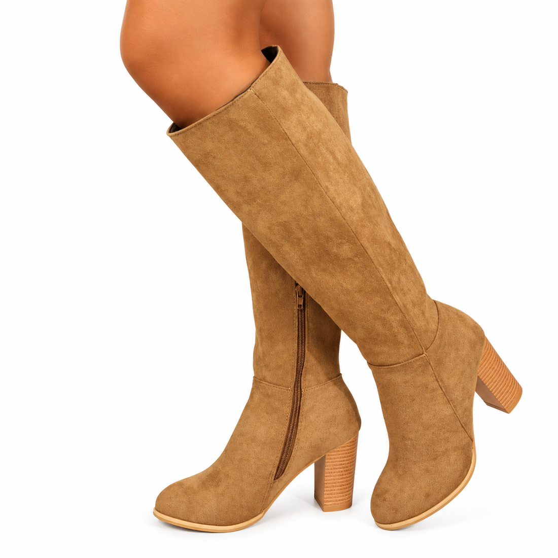 Botas de vaquero de tacón bloque alto hasta la rodilla para mujer