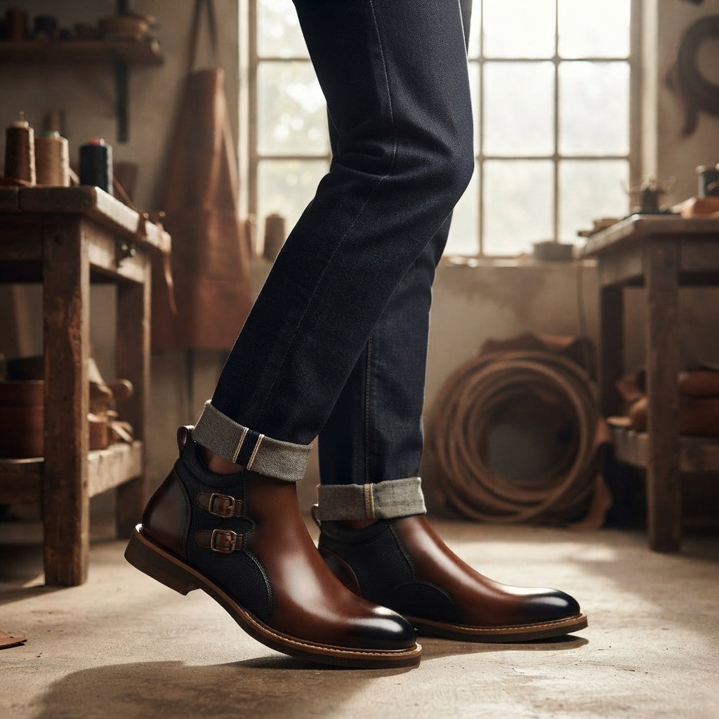Botas de Cuero para Hombre, Cómodas y de Tobillo