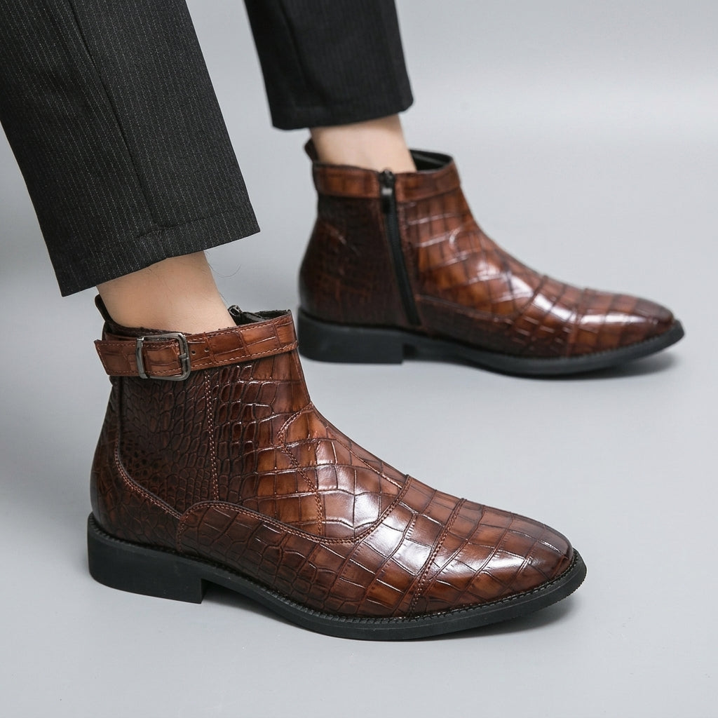 Botas de Cuero con Hebilla para Hombre