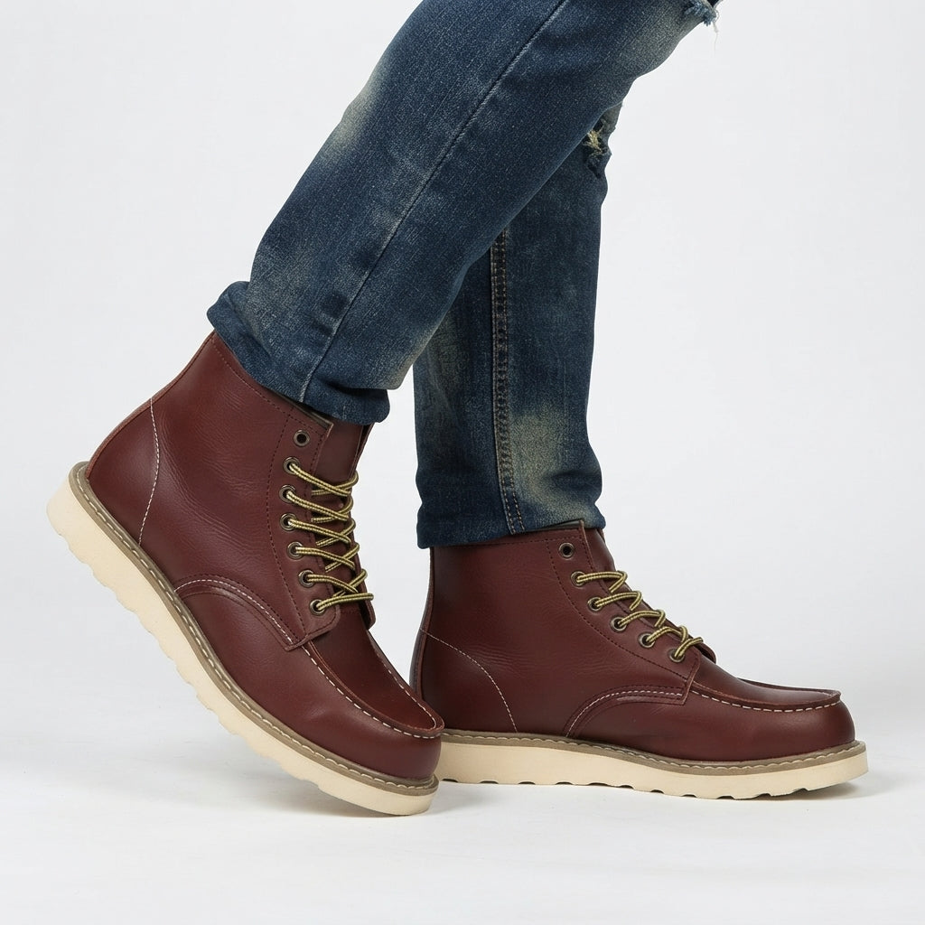 Botas de Cuero para Hombre con Cordones hasta el Tobillo