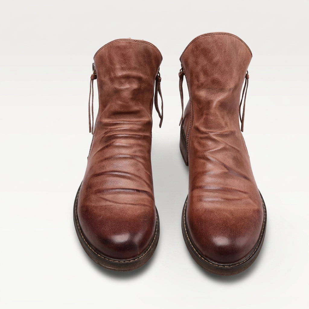 Botas de Cuero para Hombre con Caída en el Tobillo
