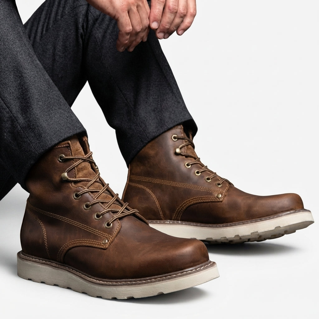 Botas de Cuero para Hombre con Cordones