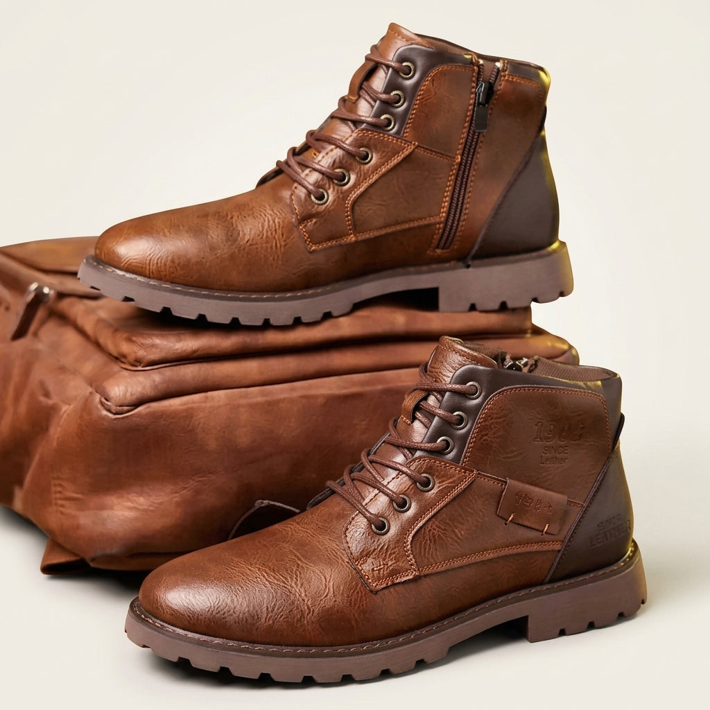 Botas de Combate de Cuero para Hombre