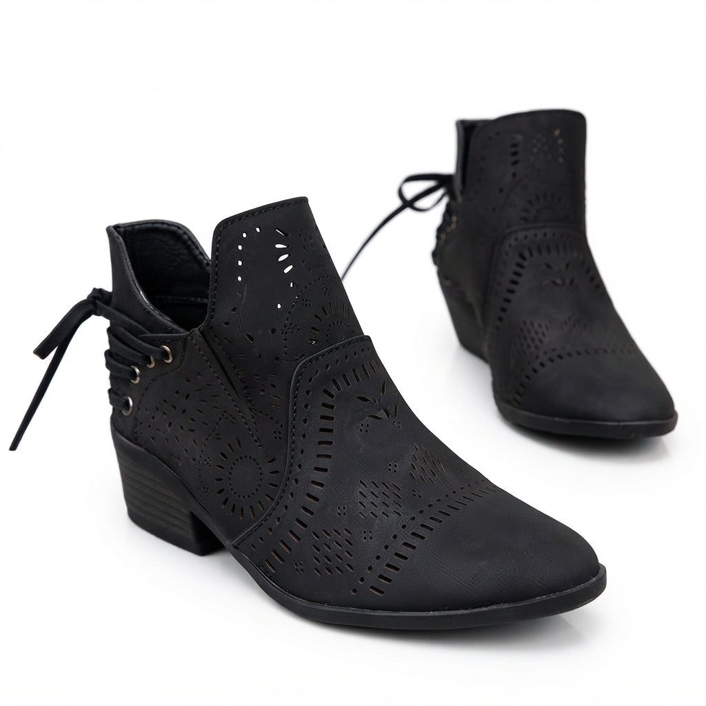 Botines de Tacón con Corte para Mujer