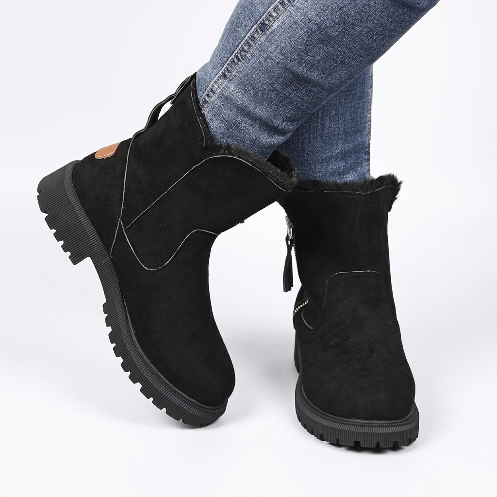 Botas de Tobillo de Ante Suave con Cierre Lateral para Mujer