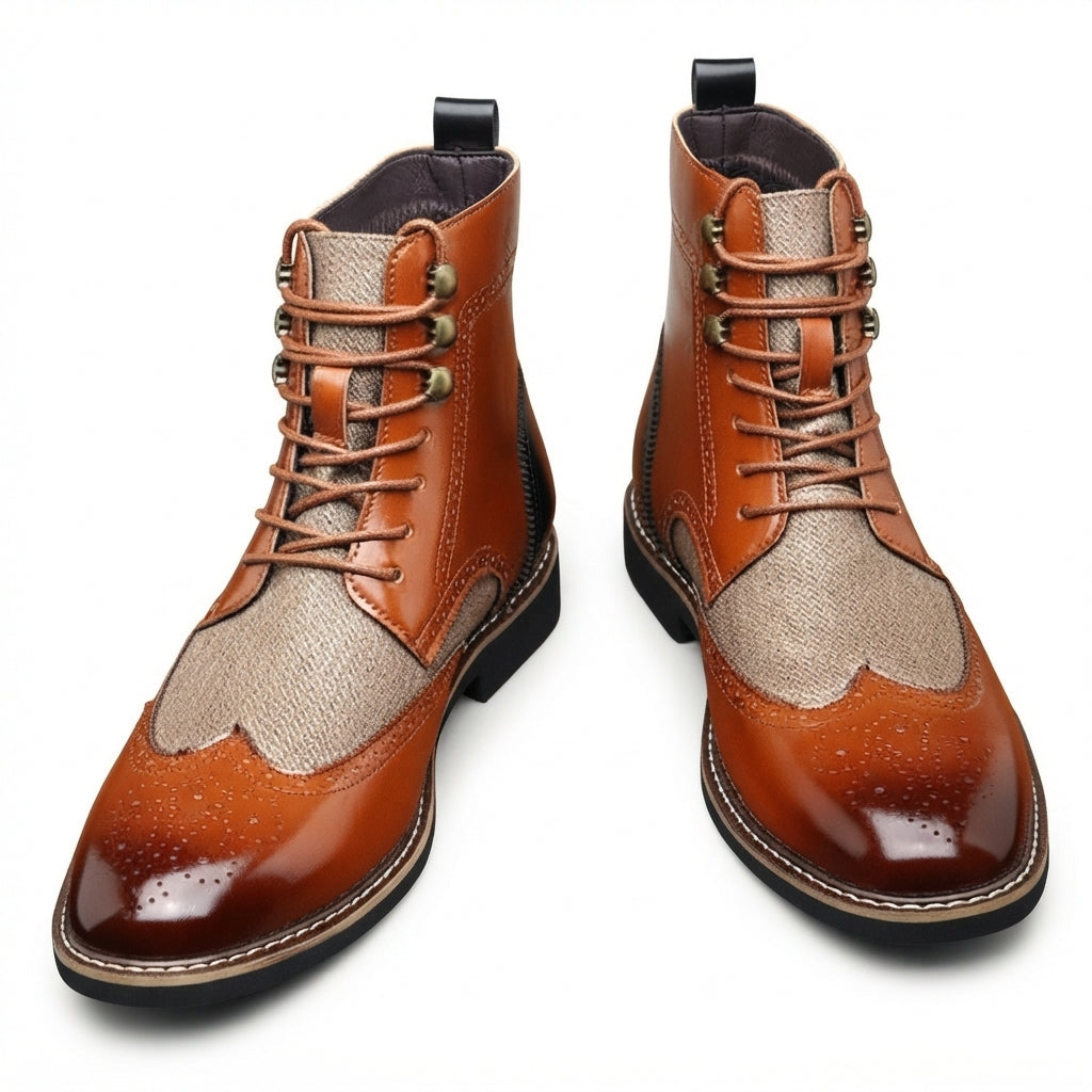 Botas de Cuero Brogue para Hombre