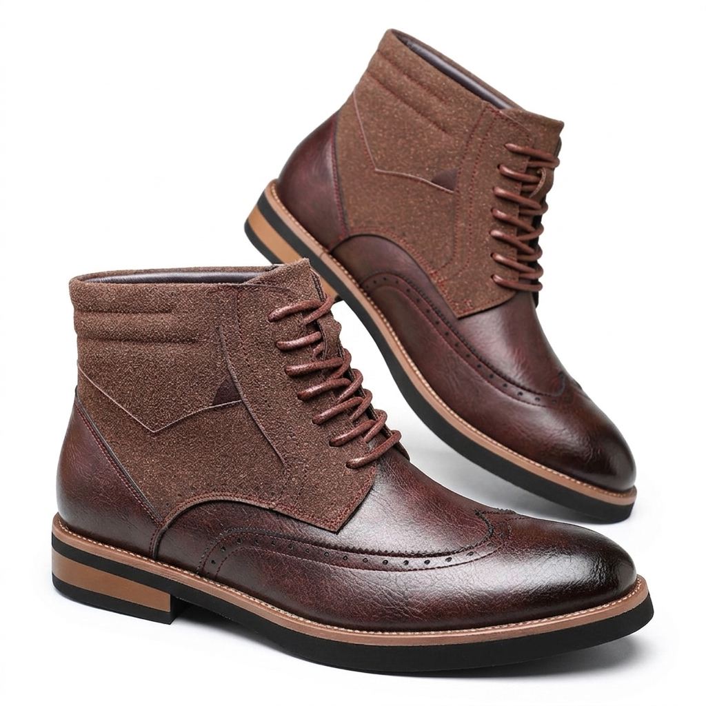 Botas de Cuero para Hombre con Punta de Ala