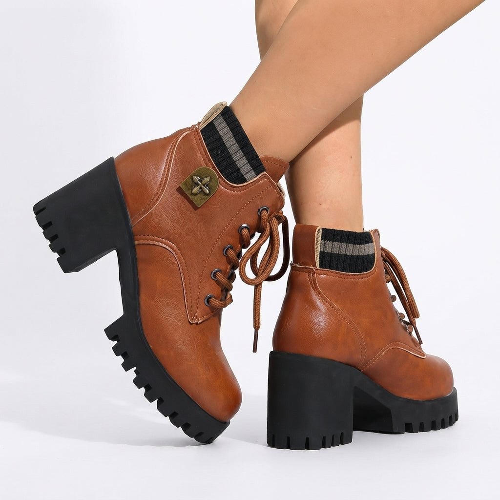 Botines de Tacón con Plataforma para Mujer