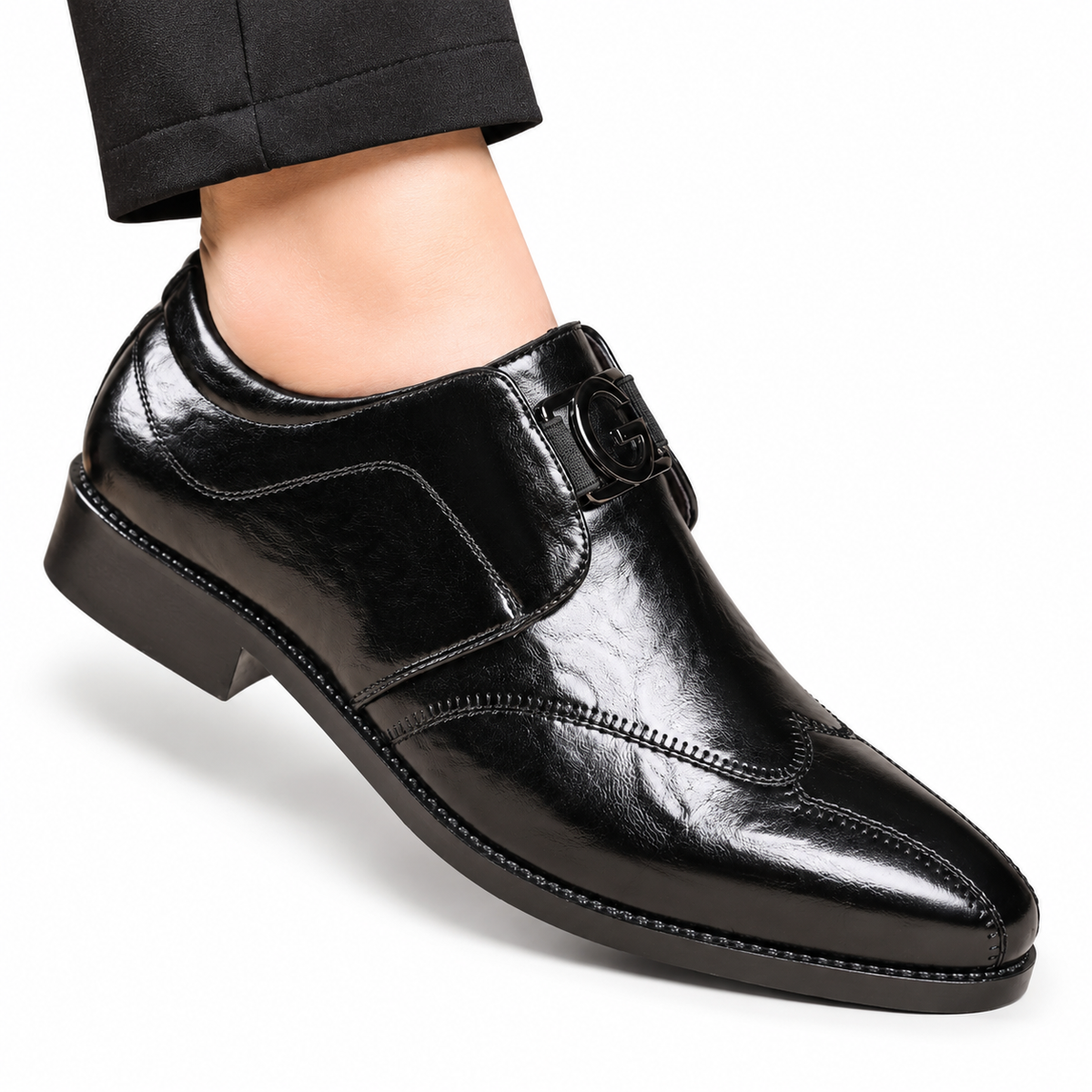 Mocasines de Cuero con Punta Afilada para Hombre