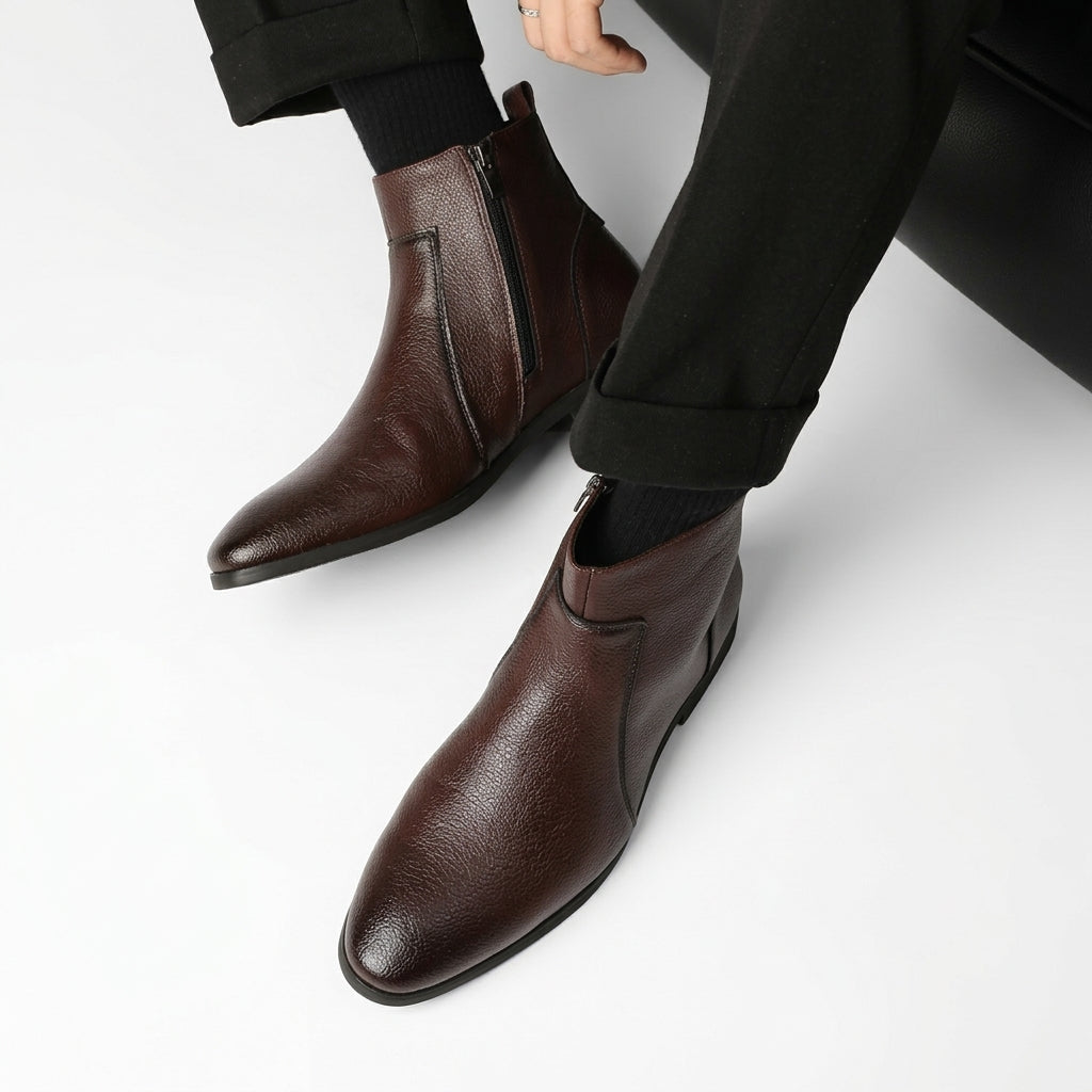 Botas de Cuero con Punta Afila para Hombre