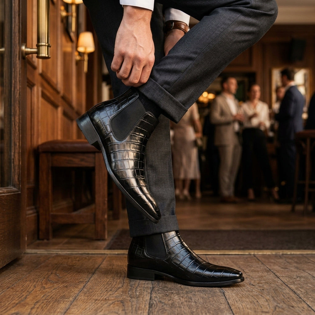 Botas Chelsea de Croc Grabado para Hombre