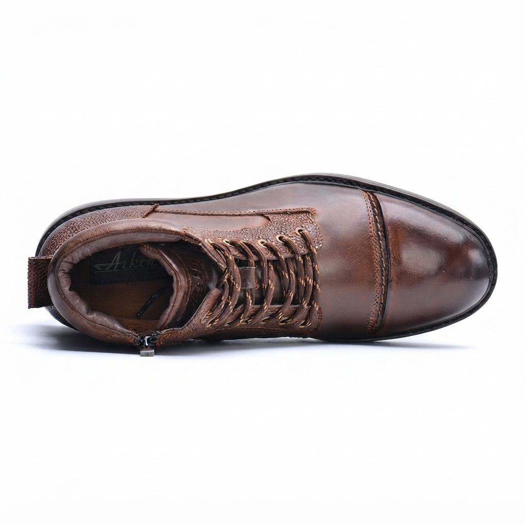 Botas de Combate de Cuero Casual para Hombre