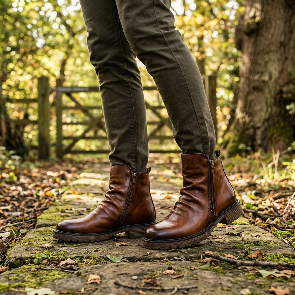 Botas de Cuero para Hombre Estilo Slouch
