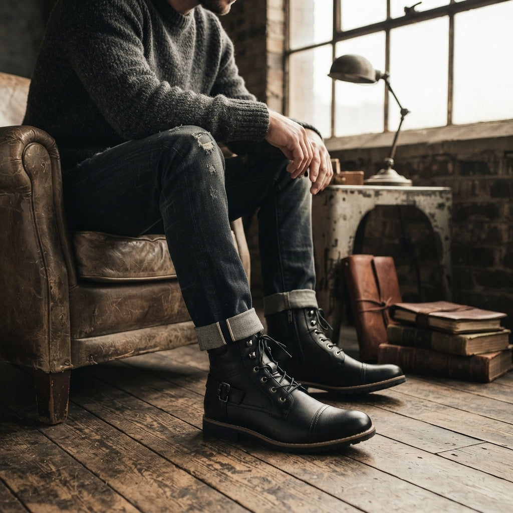 Botas de Tobillo Biker Cómodas para Hombre