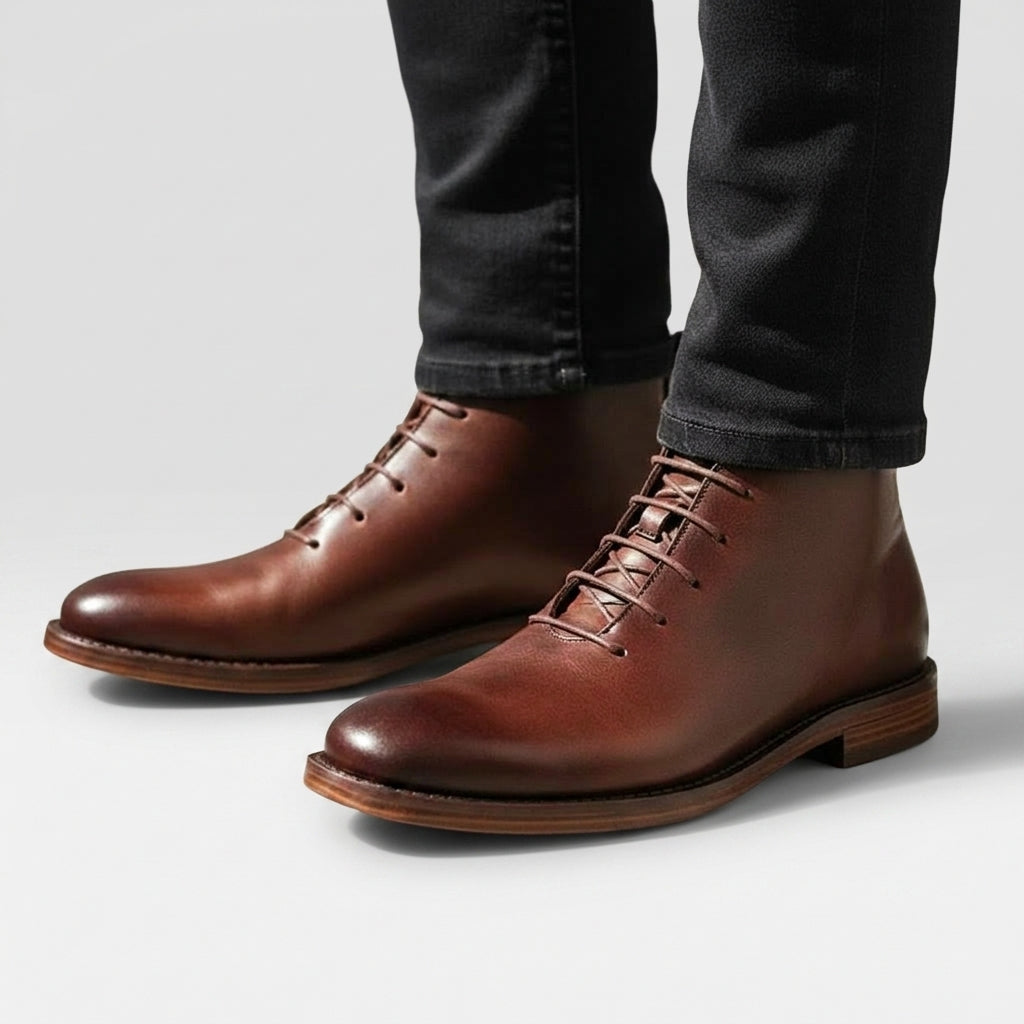 Botas de Cuero para Hombre con Cordones hasta el Tobillo