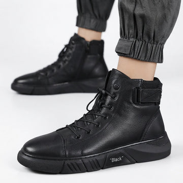 Botas de Cuero de Tobillo Relajadas para Hombre