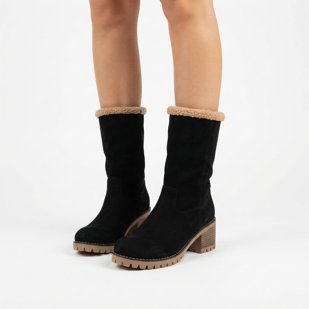 Botas de Tobillo con Tacón Acogedor para Mujeres