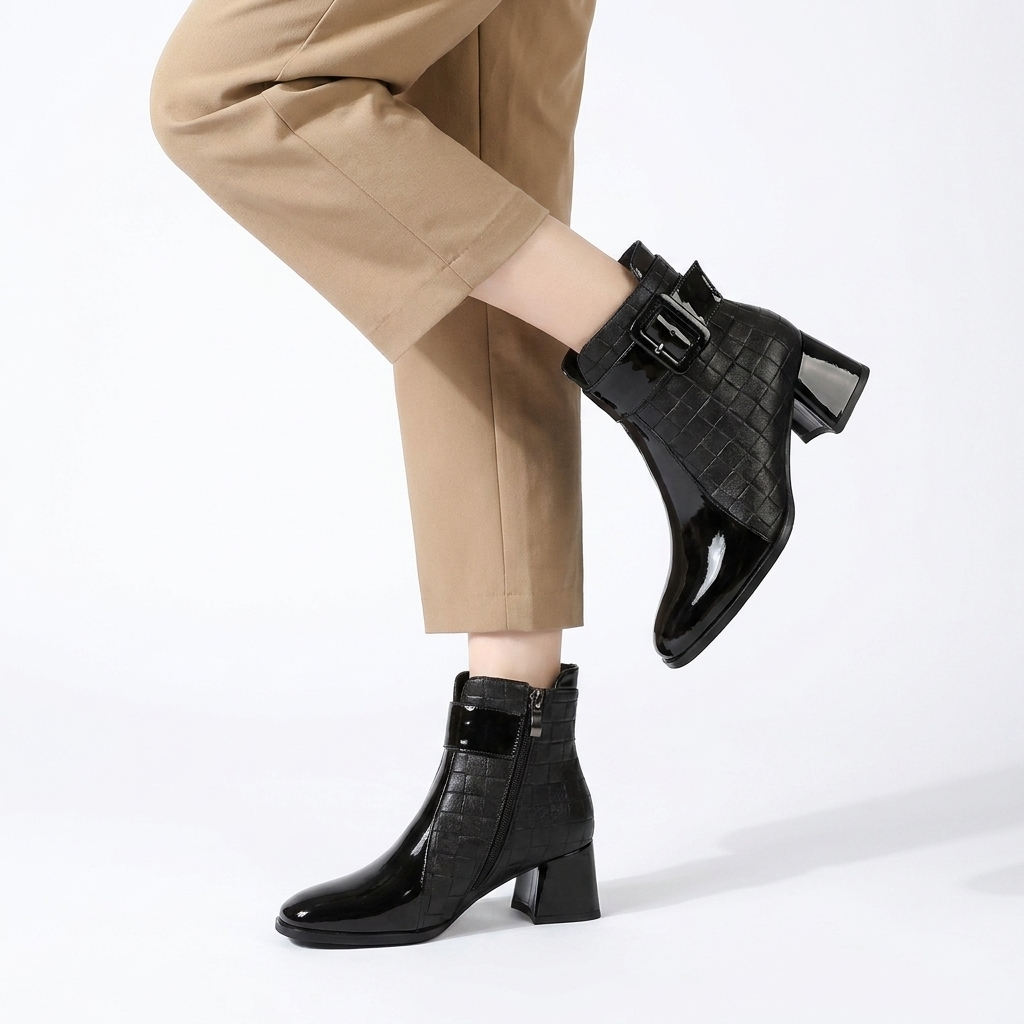 Botas de Tobillo con Hebilla para Mujer