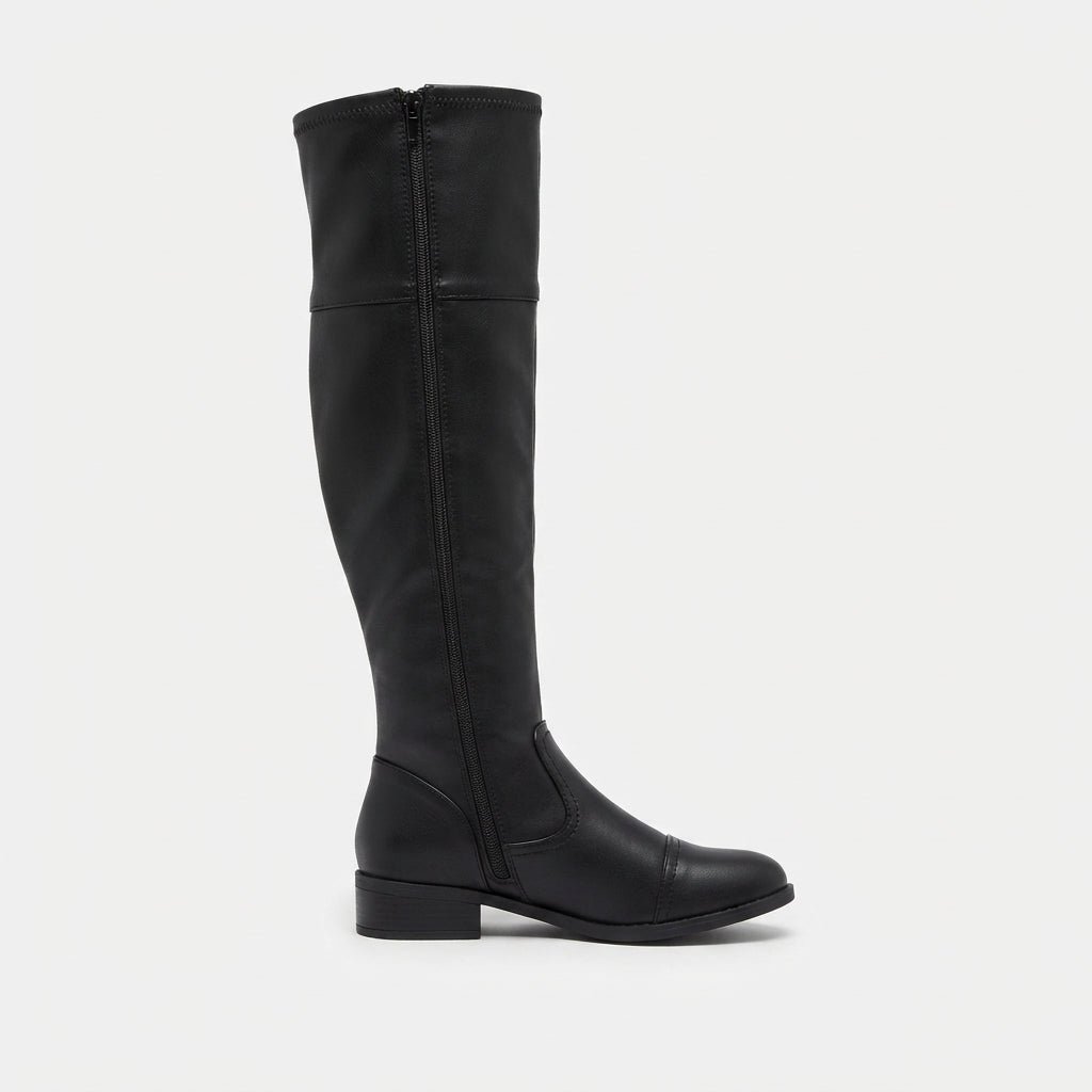 Botas de tacón alto ajustadas para mujer sobre la rodilla