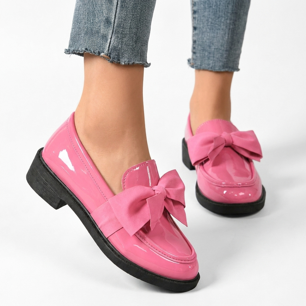 Mocasines Brillantes con Lazo para Mujeres