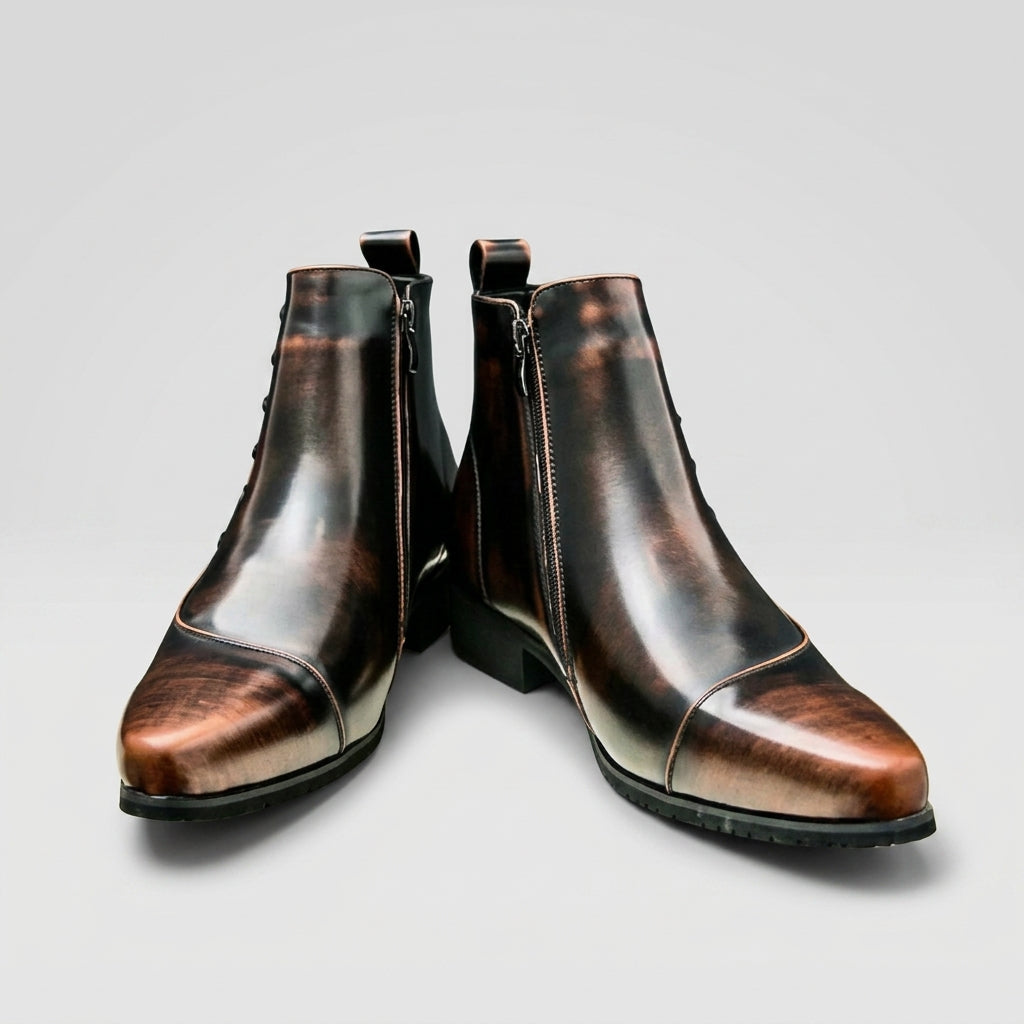 Botas de Cuero de Puntera Afilada para Hombre